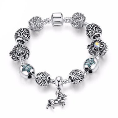 Silver Horse Charm Bracelet