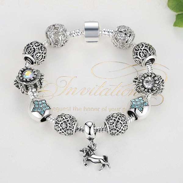 Silver Horse Charm Bracelet