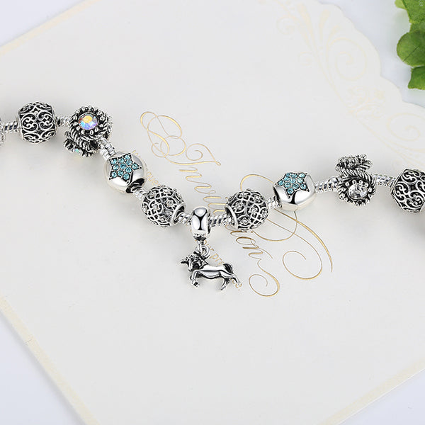 Silver Horse Charm Bracelet