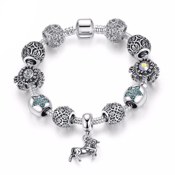 Silver Horse Charm Bracelet