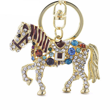 Multi-color Crystal Horse Key Holder