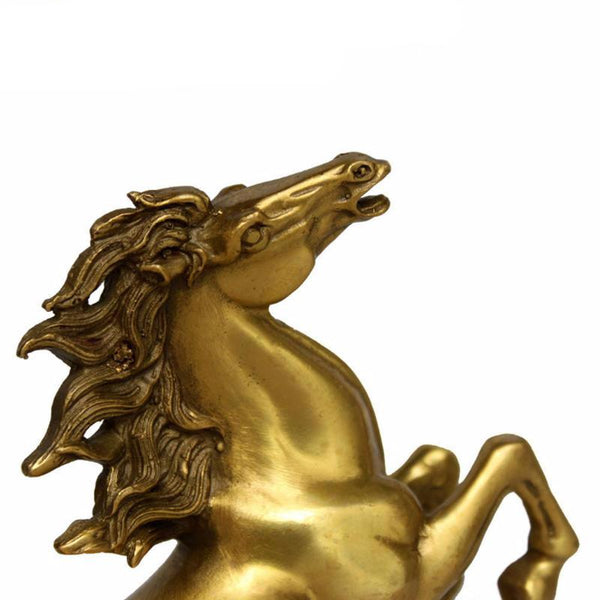 Golden Brass Running Horse Statue