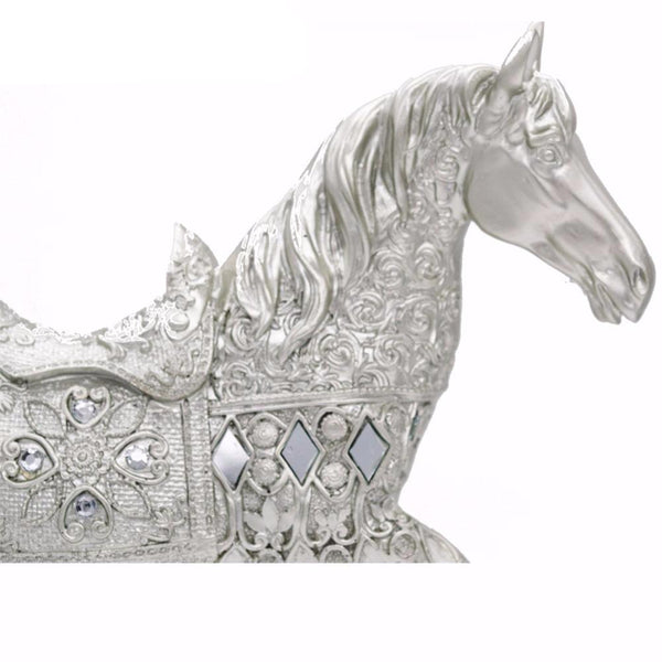 Silver Trotting Horse Miniature