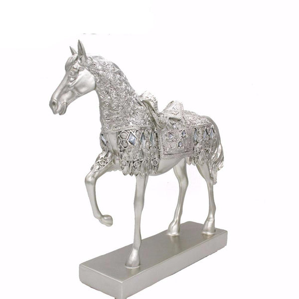 Silver Trotting Horse Miniature
