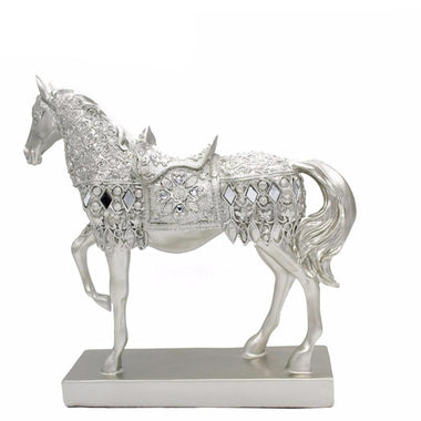 Silver Trotting Horse Miniature