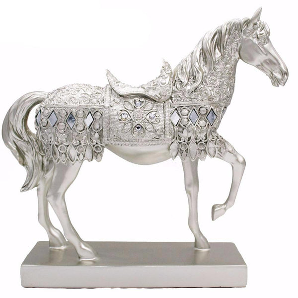 Silver Trotting Horse Miniature