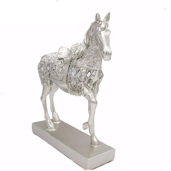Silver Trotting Horse Miniature