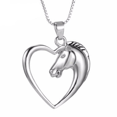 Lovely Horse in Heart Necklace