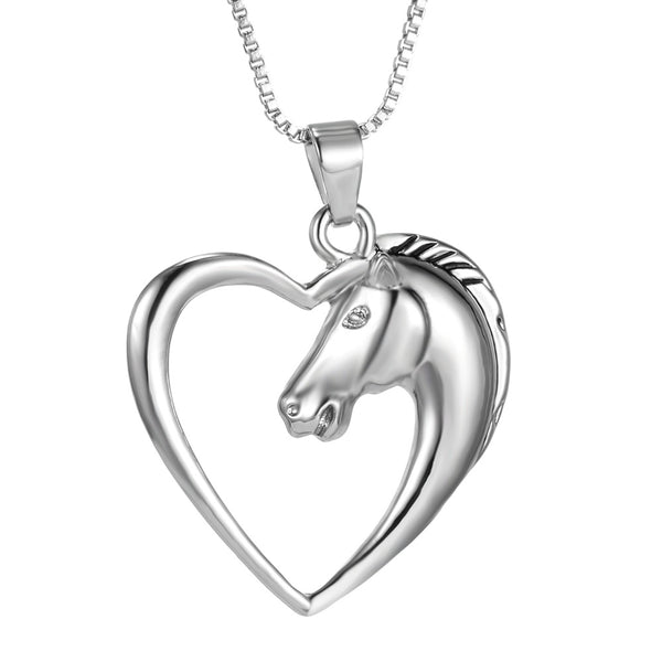 Lovely Horse in Heart Necklace