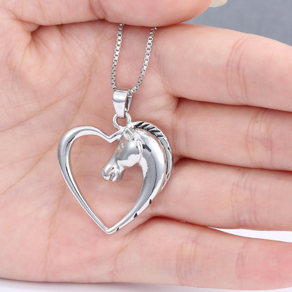 Lovely Horse in Heart Necklace