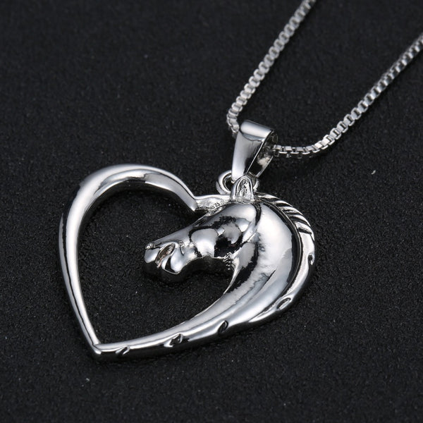 Lovely Horse in Heart Necklace