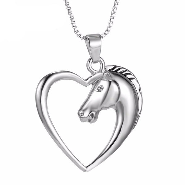 Lovely Horse in Heart Necklace
