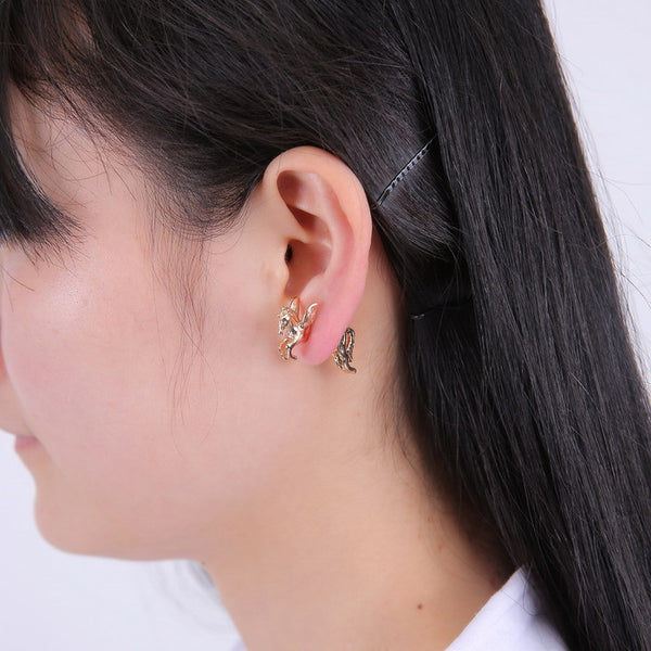 Gold 3D Unicorn Earrings