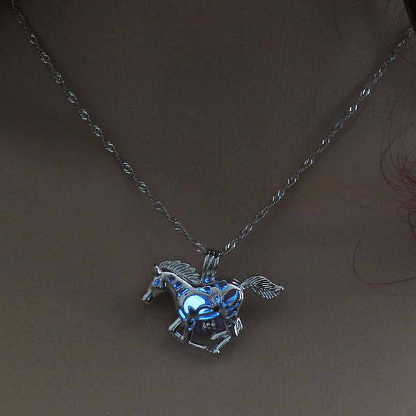 Luminous Running Horse Necklace