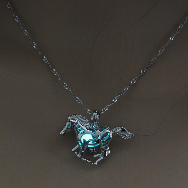 Luminous Running Horse Necklace