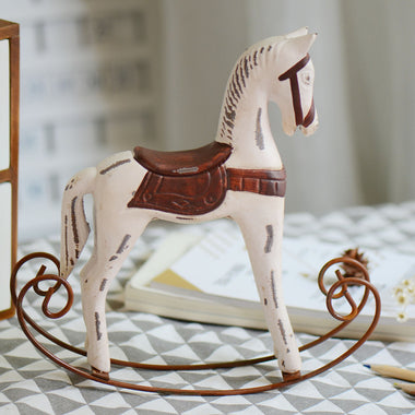 Retro Rocking Horse Desktop Decor