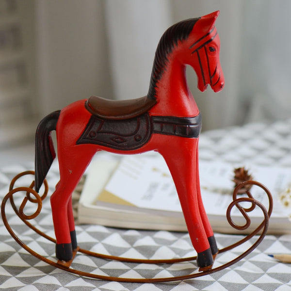 Retro Rocking Horse Desktop Decor