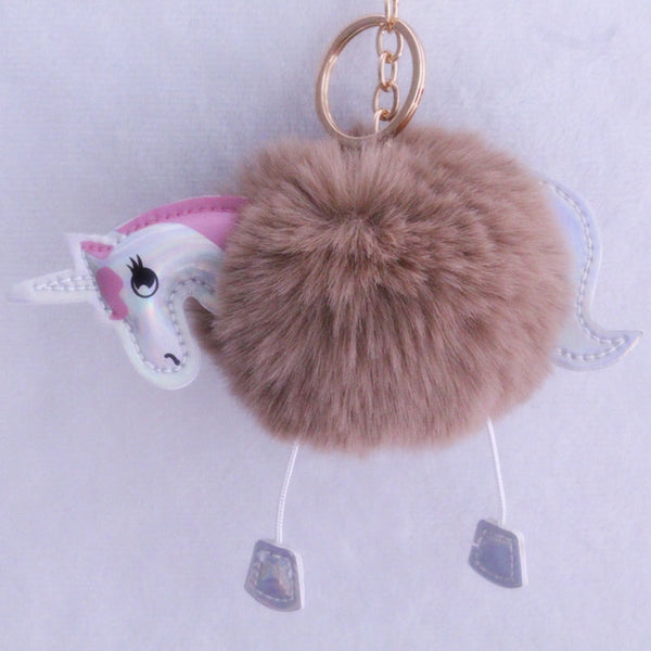 Cute Horse Pompom Keychain