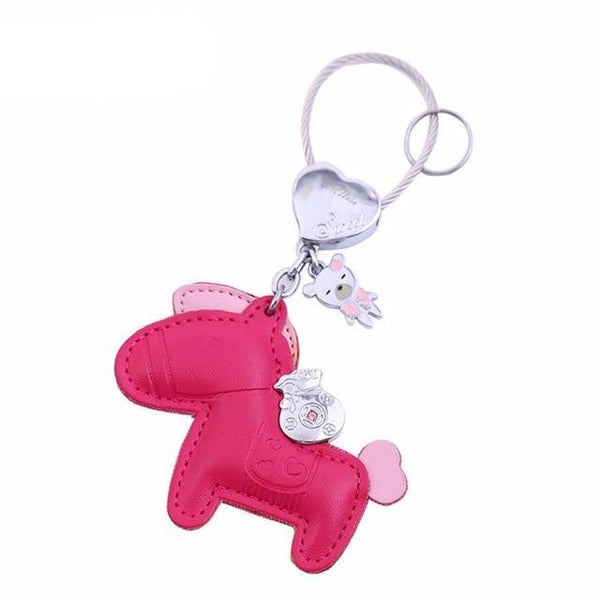 Leather Horse Key Chain