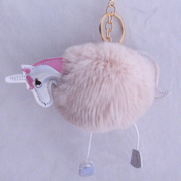Cute Horse Pompom Keychain