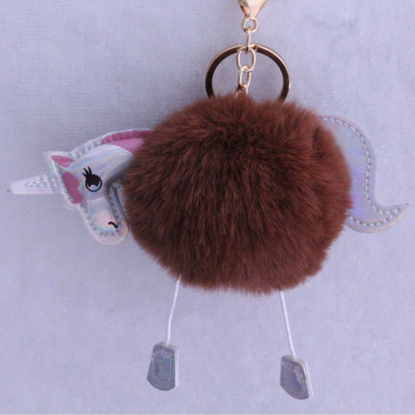 Cute Horse Pompom Keychain