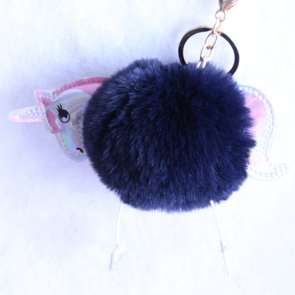 Cute Horse Pompom Keychain