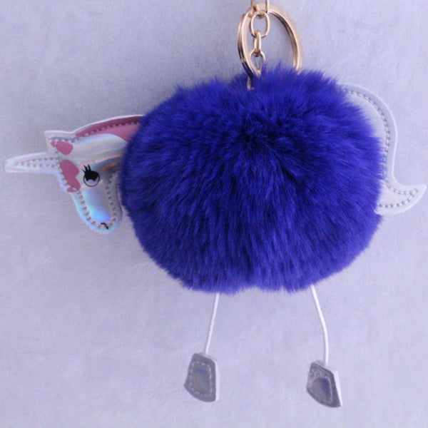 Cute Horse Pompom Keychain