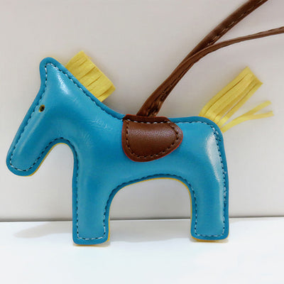 Luxury Leather Horse Keychain
